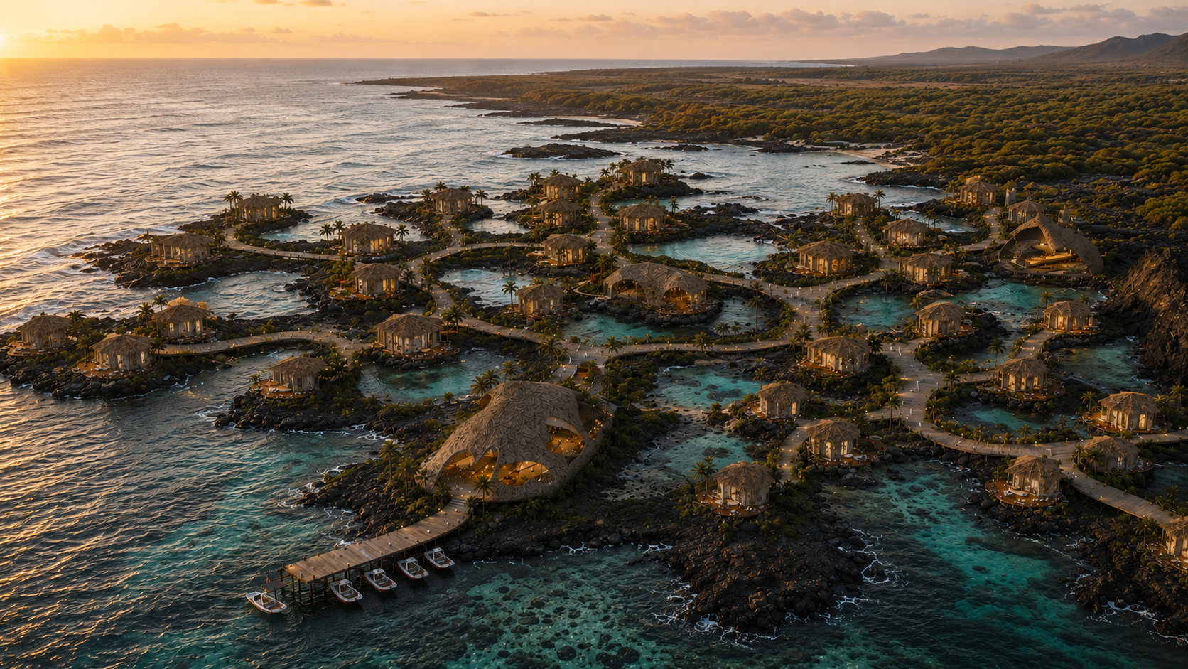 Galápagos Origin master plan aerial view