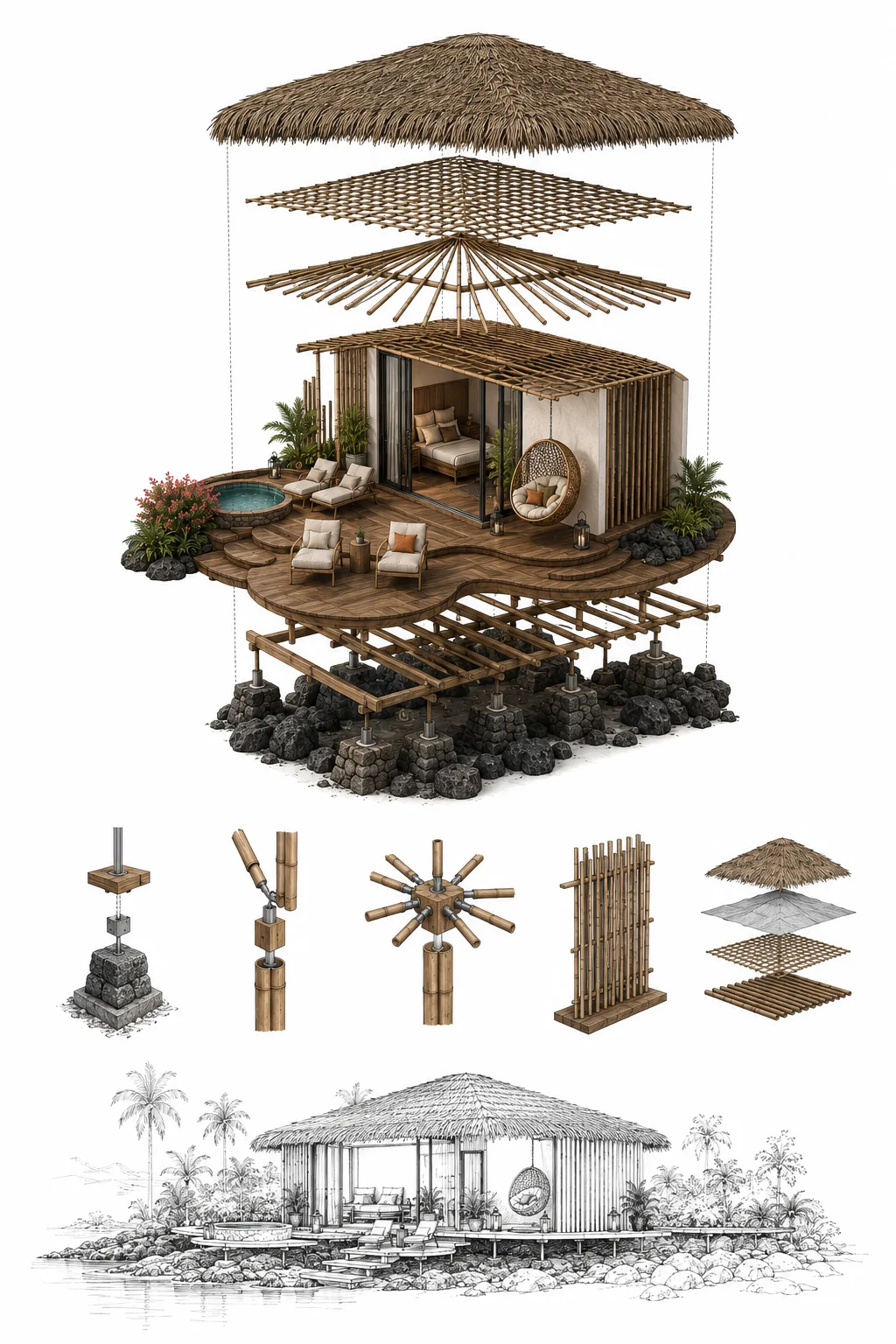 Exploded villa diagram