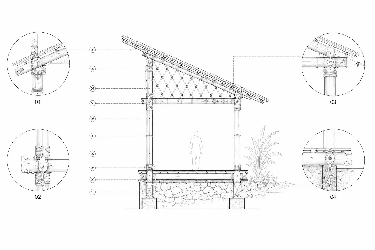Bamboo structure detail
