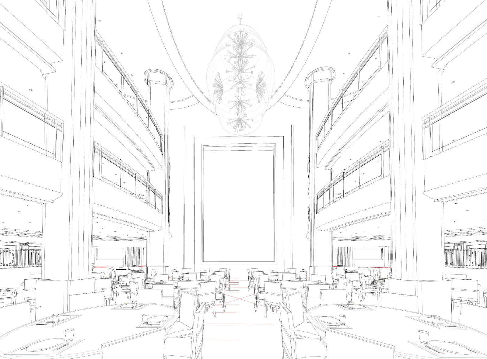 Architectural atrium linework
