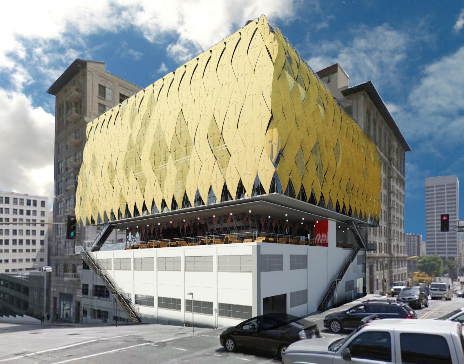 Conceptual golden building